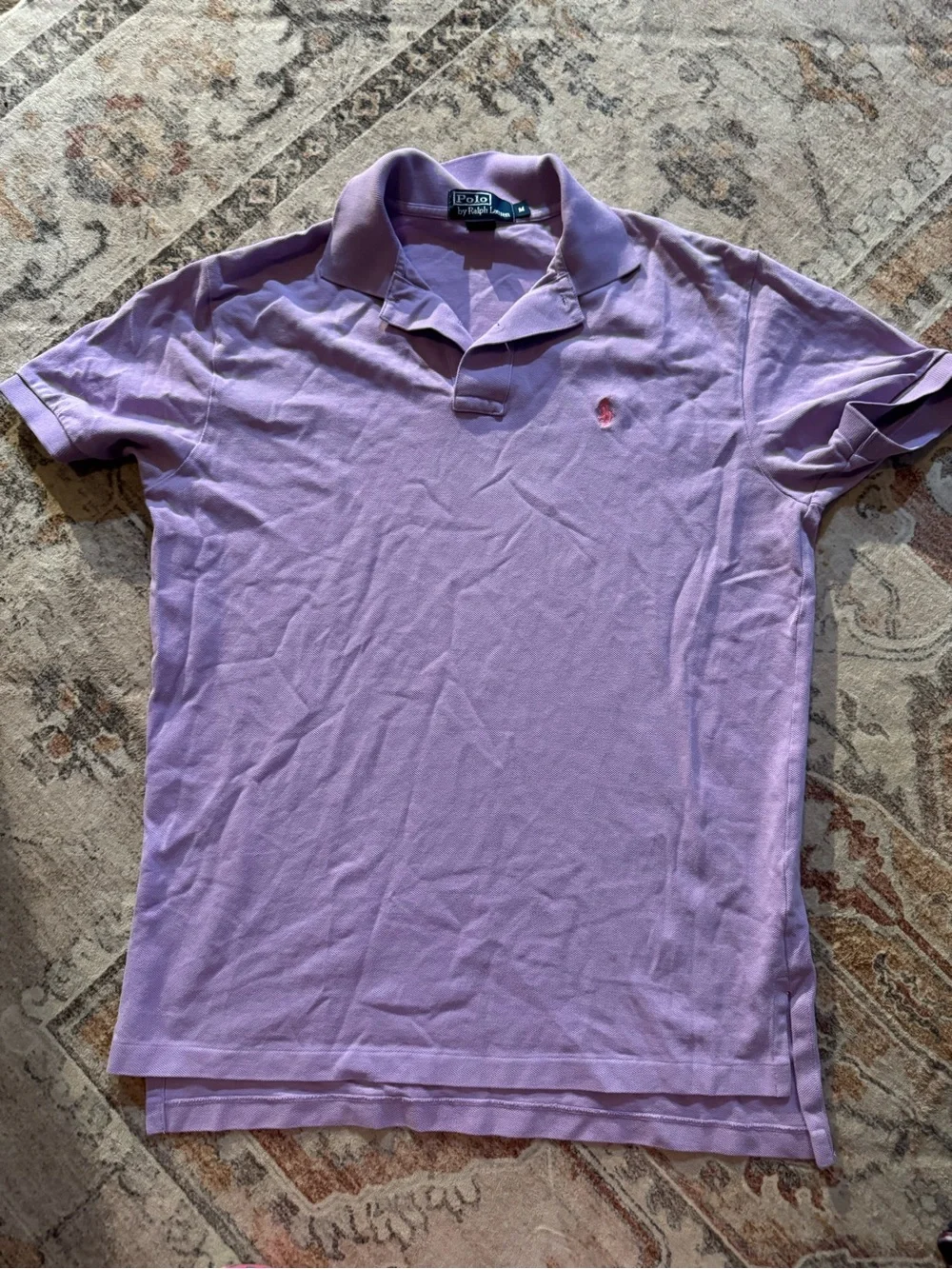 Ralph Lauren Lavender Short-Sleeve Polo with Pink Pony